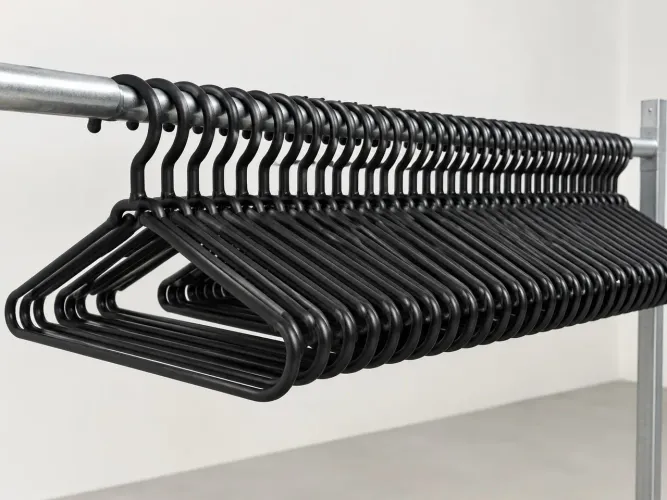 Cabides Plástico Preto - Kits com 100 e 200 Unidades