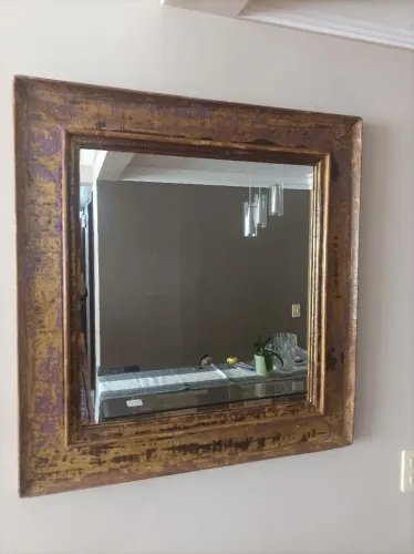 ESPELHO MADEIRA DEMOLIÇÃO 83x86