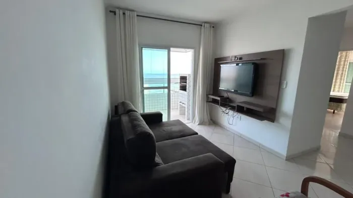 Locação definitiva 2 quartos com suíte vista mar andar alto em Guilhermina - Praia Grande