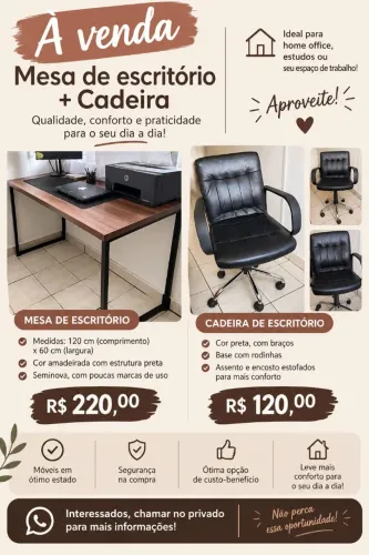 Mesa Escritório+Cadeira