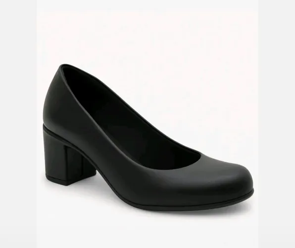 Sapato Scarpin / Salto Bloco Preto - Tamanho 35