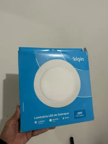 Luminária De sobrepor Redonda 24w Branca Fria - 6500k Elgin - 27 cm