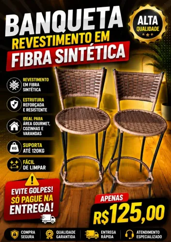 BANQUETA REVESTIMENTO EM FIBRA R$125,00 PAGUE SÓ NA ENTREGA 