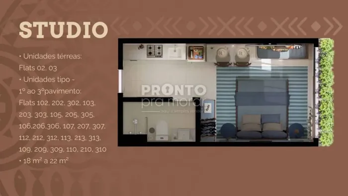 Flat com 1 quarto em Porto de Galinhas
