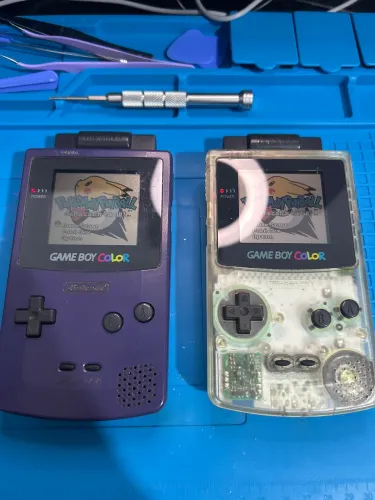 2 game boy color roxo e transparente