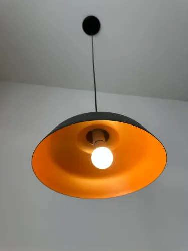 Pendente Retrô 34cm Alumínio Industrial Vintage Luminária Lustre Branco Preto Cobre