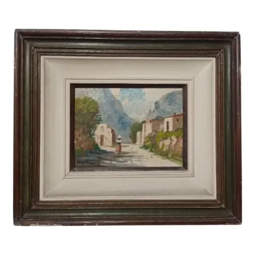 Antigo Quadro Pintor Italiano Angelo Cannone Manhã