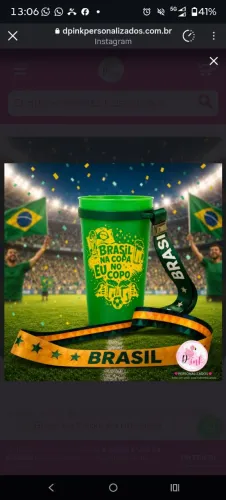 Kit 10 Copos do Brasil