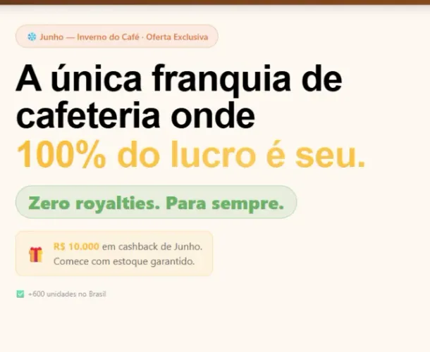 Repasse Franquia Go Coffee | Valor Abaixo do Mercado
