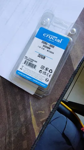 Memória Crucial 32GB DDR5 5600MHz SODIMM Notebook (Alta Performance)
