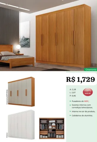 Guarda Roupa Canadá MDF - Promoção 