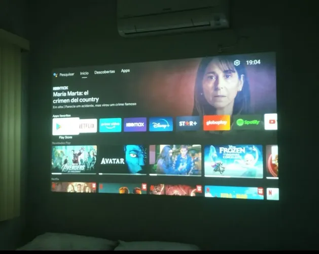 Projetor Benq + tela 75" + suporte parede