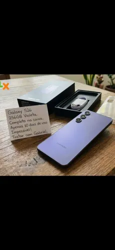 Samsung Galaxy S26 256GB Violeta ? Apenas 10 Dias de Uso + Nota Fiscal + 3 Capas