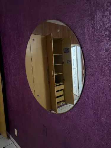 Espelho Redondo Decorativo Lapidado - Excelente Estado