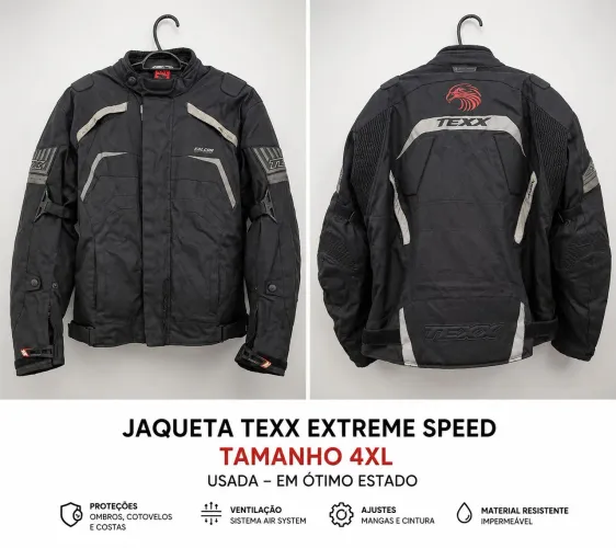 Jaqueta Texx Extreme Speed - Tamanho 4XL - Usada em ótimo estado