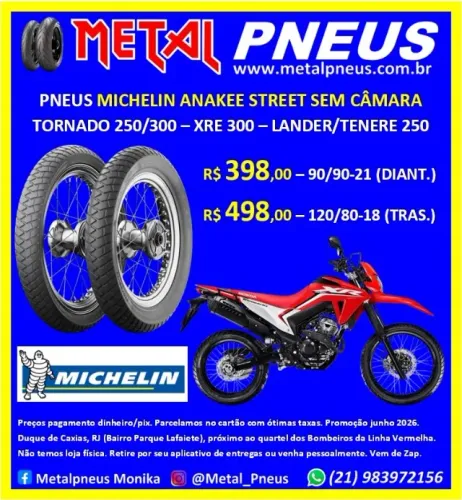 Pneu Moto Michelin Tornado 300/250 Sahara 300 XRE300 Lander Tenere 250- Sem Câmara