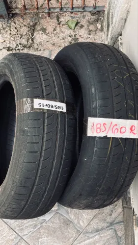 Par de Pneus aro 15 185/60r15 meia vida