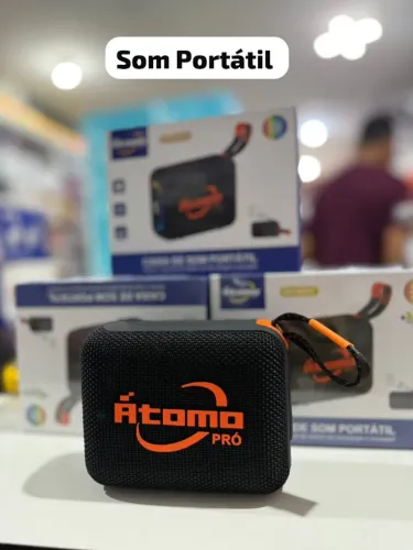 som portátil Pro, modelo MO-MY248BT.Possui conectividade Bluetooth e uma potência de 5W.