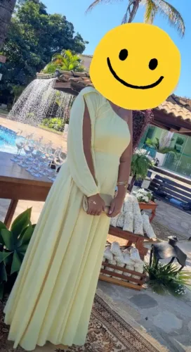 Vestido de festa Amarelo manteiga