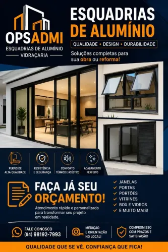 Porta e janelas alumínio  vidraçaria 