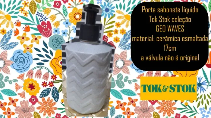 porta sabonete líquido tok stok coleção geo waves