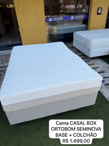 Cama box Casal ORTOBOM SEMINOVA TOP - ENTREGO 