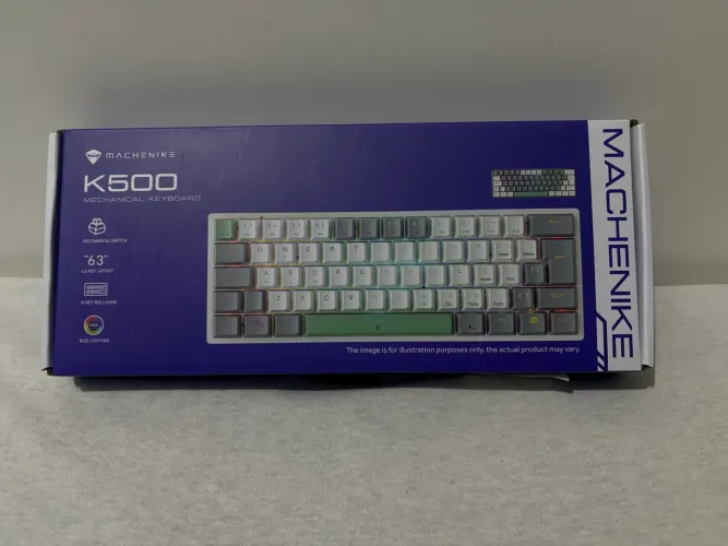 Teclado Mecânico Gamer Machenike K500-B61, RGB, Switch Huano Brown, Cinza