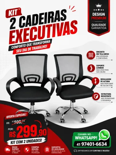 Cadeiras de Escritório PROMOÇÃO NOVAS