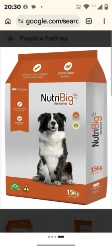 Ração nutribig 15kg, 75,00 teais