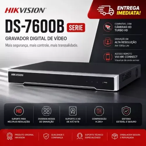 DVR Hikvision DS-7600B Série Gravador Digital de Vídeo HD