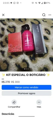  Vende se O Boticário kit especial 