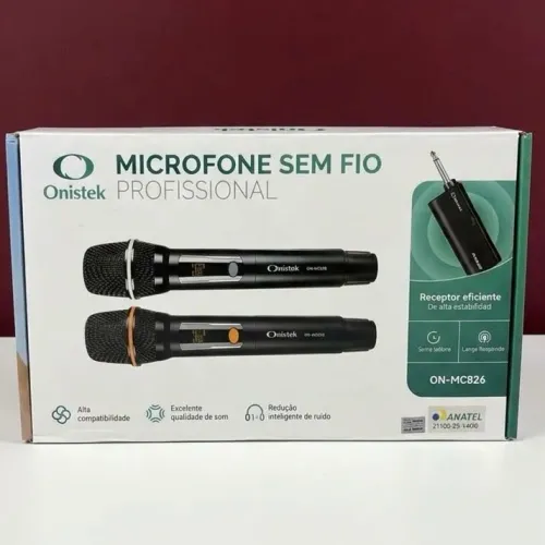 MICROFONE SEM FIO RECARREGAVEL PROFISSIONAL
