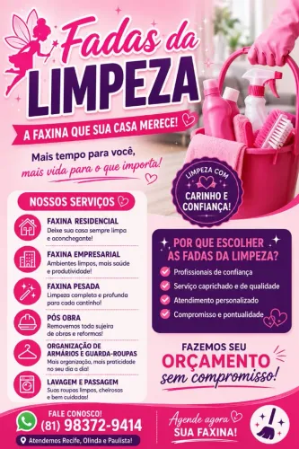 FAZEMOS FAXINA / DIARISTA DISPONÍVEL
