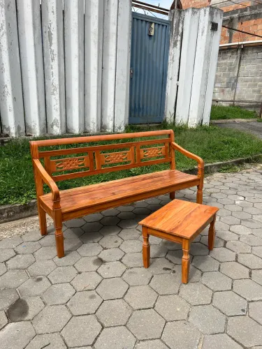 Conjunto de bancos Madeira peroba rosa 