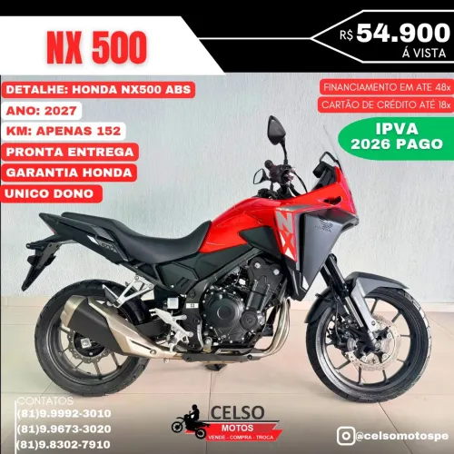 NX500 2027 c/apenas 152km! Praticamente zerokm! Financio 48x