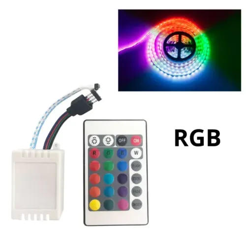 CONTROLE Controlador Para Fita Led Rgb 5050 / 3528 com 24 Teclas NÃO ACOMPANHA FITA DE LED