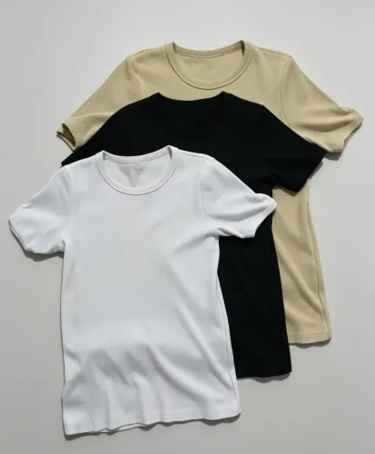 Camiseta Canelada Masculina - Várias cores