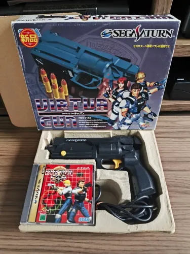 Controle Para Sega Saturn Virtual Gun com jogo original e caixa