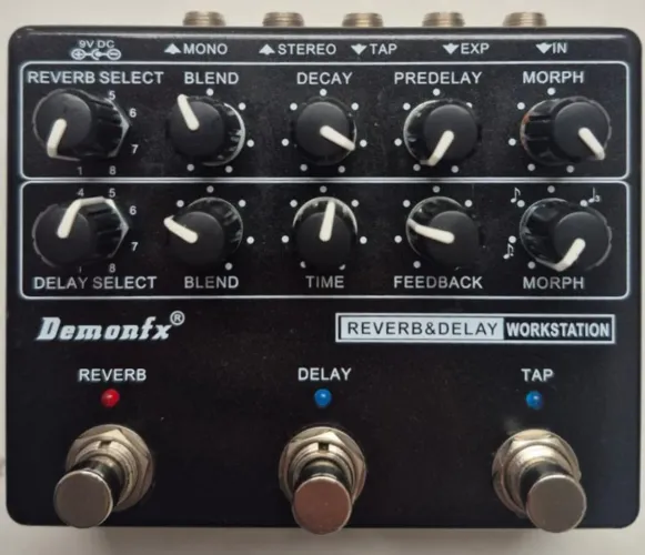 Pedal Demon FX Workstatio Reverb & Delay estéreo com tap tempo e entrada para expressão!