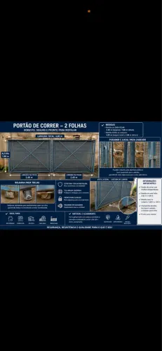 Portão de correr com duas folhas