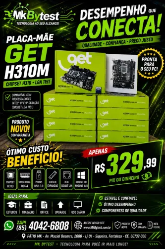 Placa mãe h310 ddr4 8 e 9g