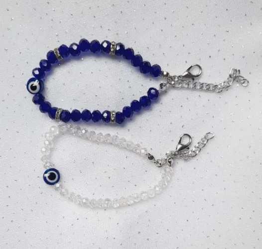 Pulseira Olho Grego Cristal Bijuteria Artesanal