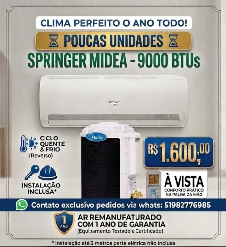 Ar condicionado com 1 ano de garantia