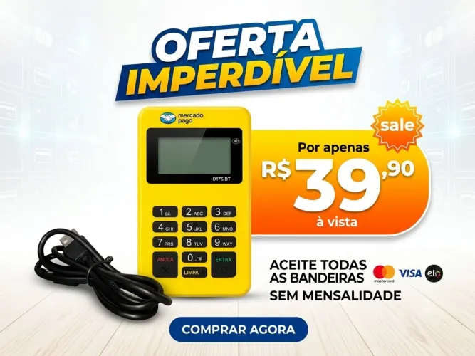 Maquininha de Cartão Mercado Pago Point Mini (D175 BT)