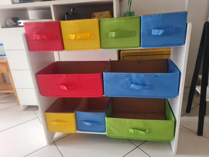 Guarda Estante Organizador De Brinquedos<br>Aquerela Atividade Kids