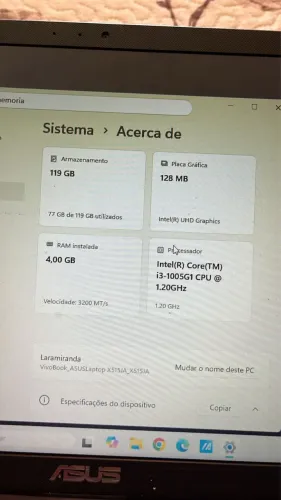 Notebook Asus i3