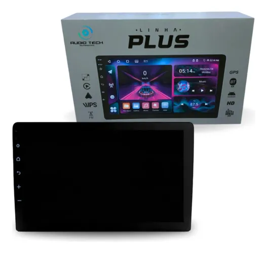 Central Multimídia Audio Tech 9 Pol 2g+32 Android At-plus9 Preto