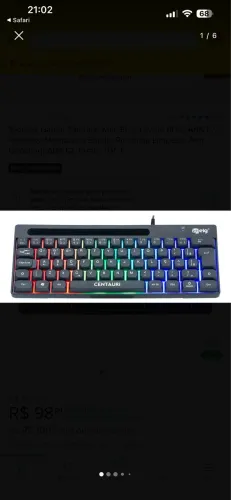 Teclado Gamer Centuri 60%