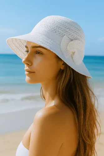 Chapéus de praia branco atacado