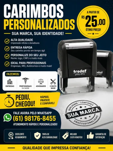 Carimbos Personalizados | Empresas, Médicos, Advogados, MEI e Autônomos | Entrega Rápida